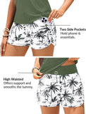 Tummy Control Two Piece Bathing Suits with Shorts 2026 High Neck Swimwear Two Side Pockets