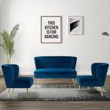Bariana Velvet 3-Piece Living Room Set