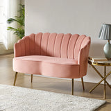Ariel Scalloped Velvet Loveseat