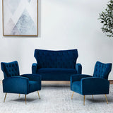 Amira Velvet 3-Piece Living Room Set