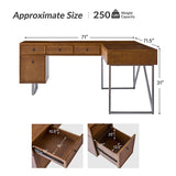 Mid-Century L Shape Lift Top Office Desk
