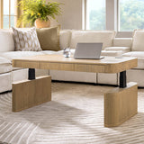 Electric Standing Coffee Table Desk with Storage
