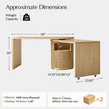 Modern Fluted L shaped 360 Rotating Wooden Office Desk