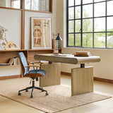 Mid-century Modern Electric Adjustable Standing Desk with Wireless Charging