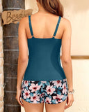 Tankini Swimsuits with Shorts - Two Piece Swimsuits Tummy Control Bathing Suits with Pockets