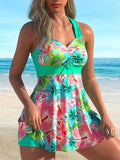 Tropical Printed Tankini Bathing Suit