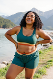 Atlantic Deep U Neck Wide Straps Sporty Bikini Top And High-Waist Boy Shorts