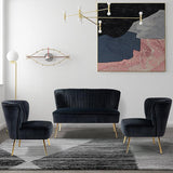 Bariana Velvet 3-Piece Living Room Set