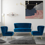 Bariana Velvet 3-Piece Living Room Set