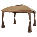 10x10Ft Double Vent Gazebo Outdoor Canopy With Privacy Netting