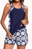 Tankini Swimsuit with Shorts - Tummy Control Two Piece Bathing Suit Swimwear with Sporty Pockets