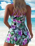 Women's Fashion Small Fresh Flower Tangini Swimsuit Set